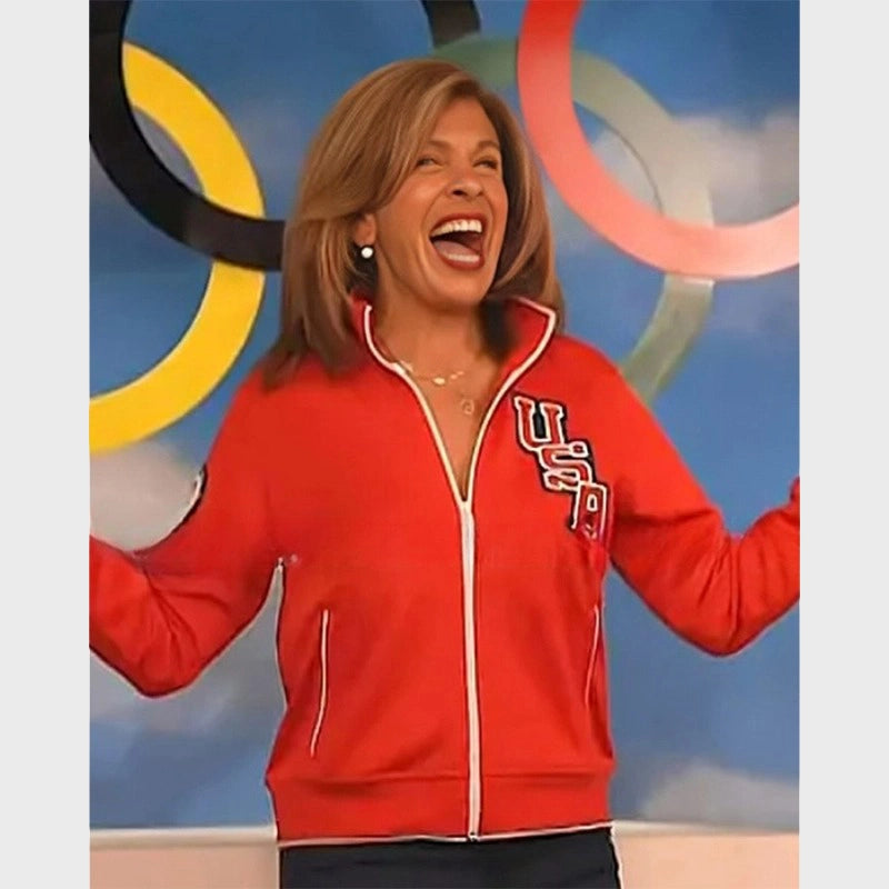 The Today Show Hoda Kotb Red Team USA Track Jacket V-Neck Jacket Boat Neck Jacket Square Neck Jacket The Today Show Hoda Kotb Red Team USA Track Jacket V-Neck Jacket Boat Neck Jacket Square Neck Jacket