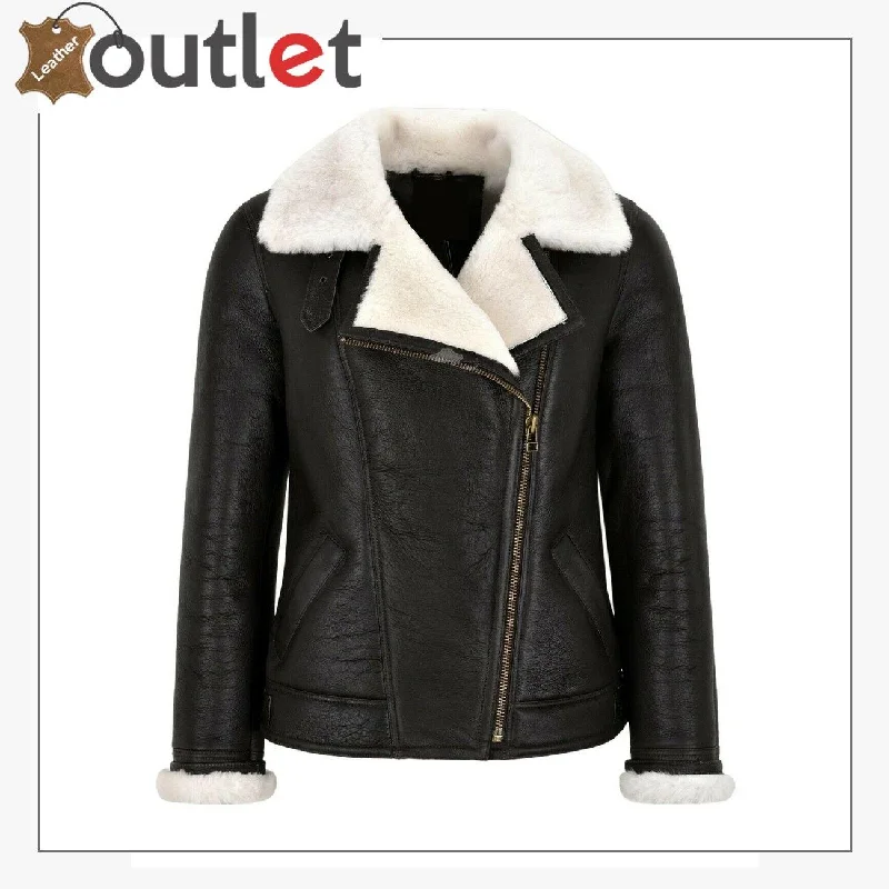 Women Sheepskin Jacket White Real Shearling Fur Pilot Warm Bomber Jacket Striped Jacket Polka Dot Jacket Floral Jacket Women Sheepskin Jacket White Real Shearling Fur Pilot Warm Bomber Jacket Striped Jacket Polka Dot Jacket Floral Jacket