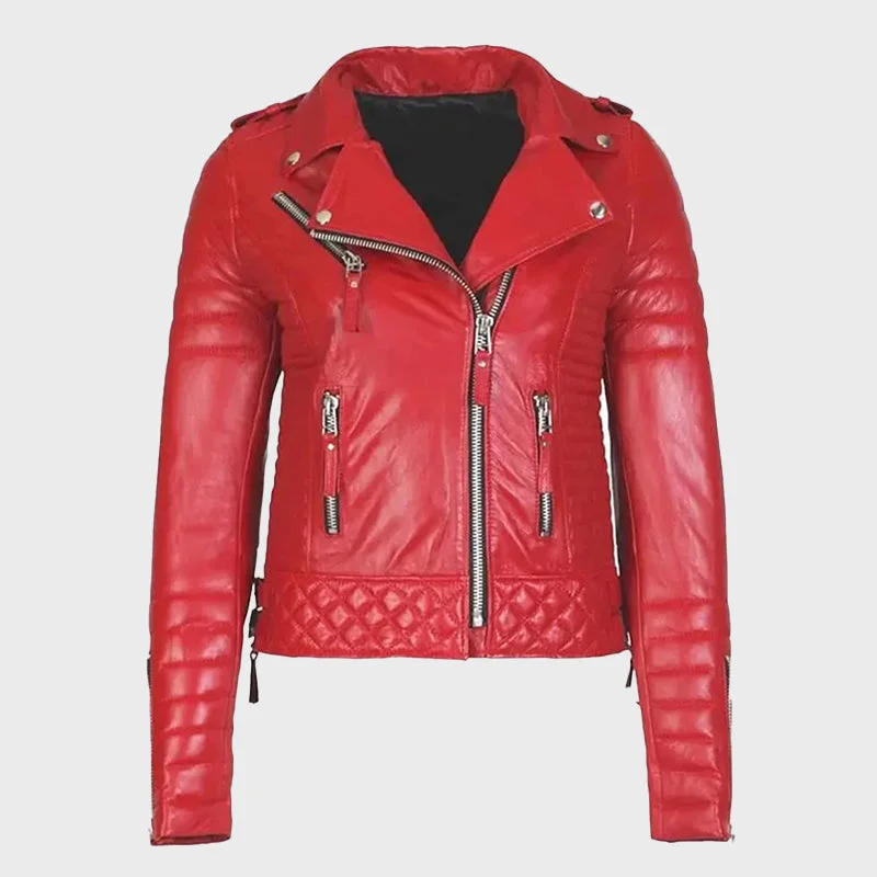 Women's Boda Style Quilted Red Jacket Jersey Jacket Tulle Jacket Batik Jacket