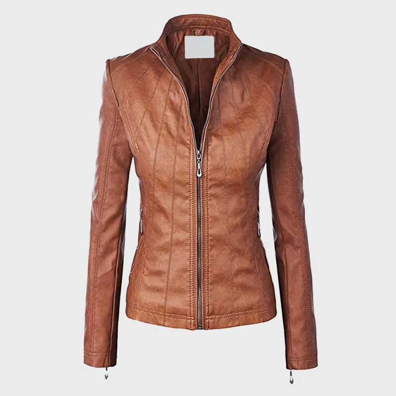 Women's Faux Leather Moto Biker Jacket Nylon Jacket Polyester Jacket Spandex Jacket Women's Faux Leather Moto Biker Jacket Nylon Jacket Polyester Jacket Spandex Jacket
