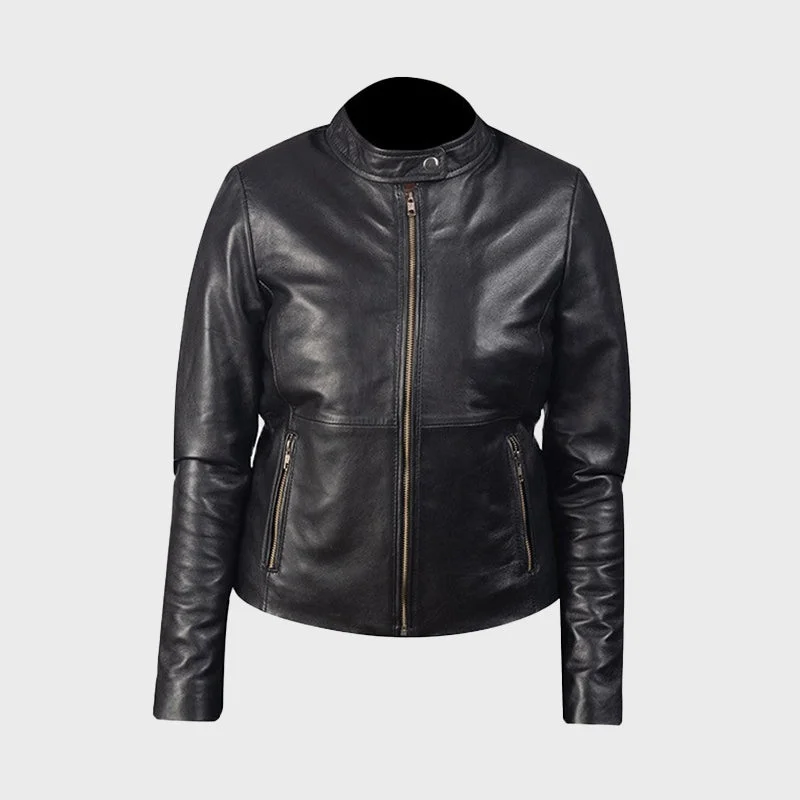 Women's Rave Biker Leather Jacket Notch Collar Jacket Peter Pan Collar Jacket Cowl Neck Jacket Women's Rave Biker Leather Jacket Notch Collar Jacket Peter Pan Collar Jacket Cowl Neck Jacket