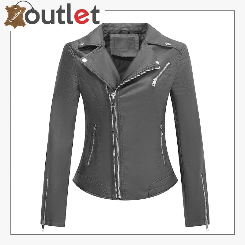 Womens Studded Leather Moto Biker Jacket Tailored Jacket Straight Jacket A-Line Jacket Womens Studded Leather Moto Biker Jacket Tailored Jacket Straight Jacket A-Line Jacket