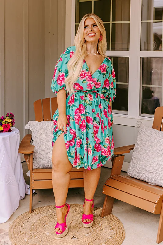 Amalfi Spritz Floral Mini Dress Curves Comfortable Wrap Mini Dress