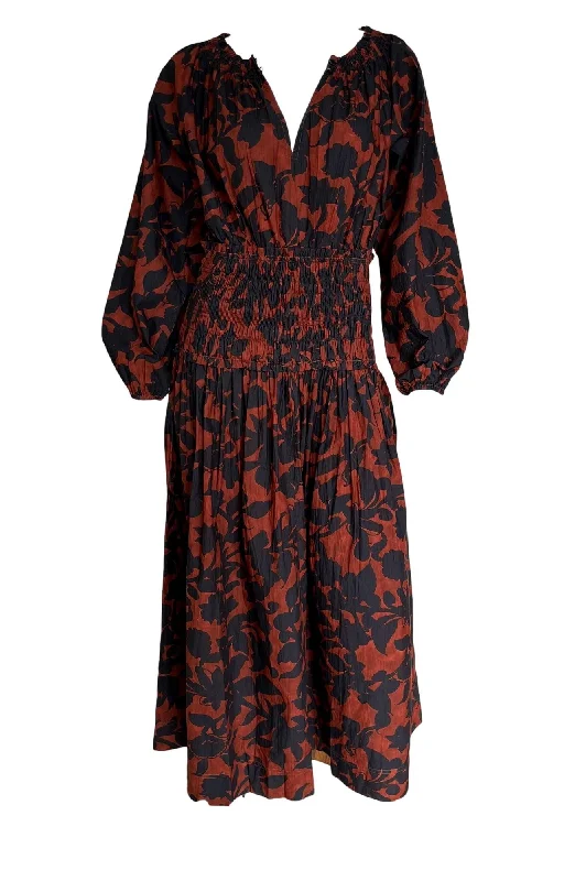 Esparta Long Sleeve Maxi Dress Trendy Printed Maxi Dress