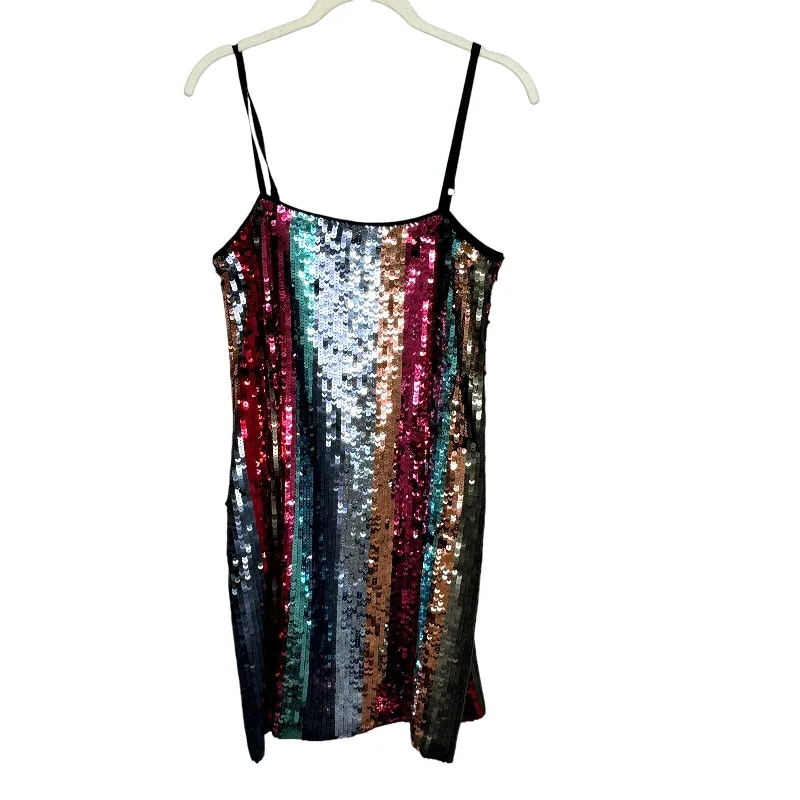 Tanya Taylor Rainbow Sequin Stripe Mini Dress Size 2 Classic White Mini Dress