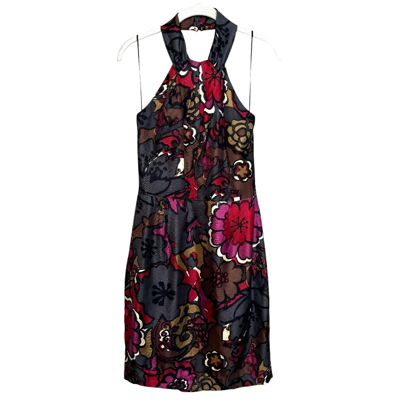 Trina Turk Silk Halter Mini Dress in Harvest Garden Print Size 6 Stylish Spaghetti Strap Mini Dress