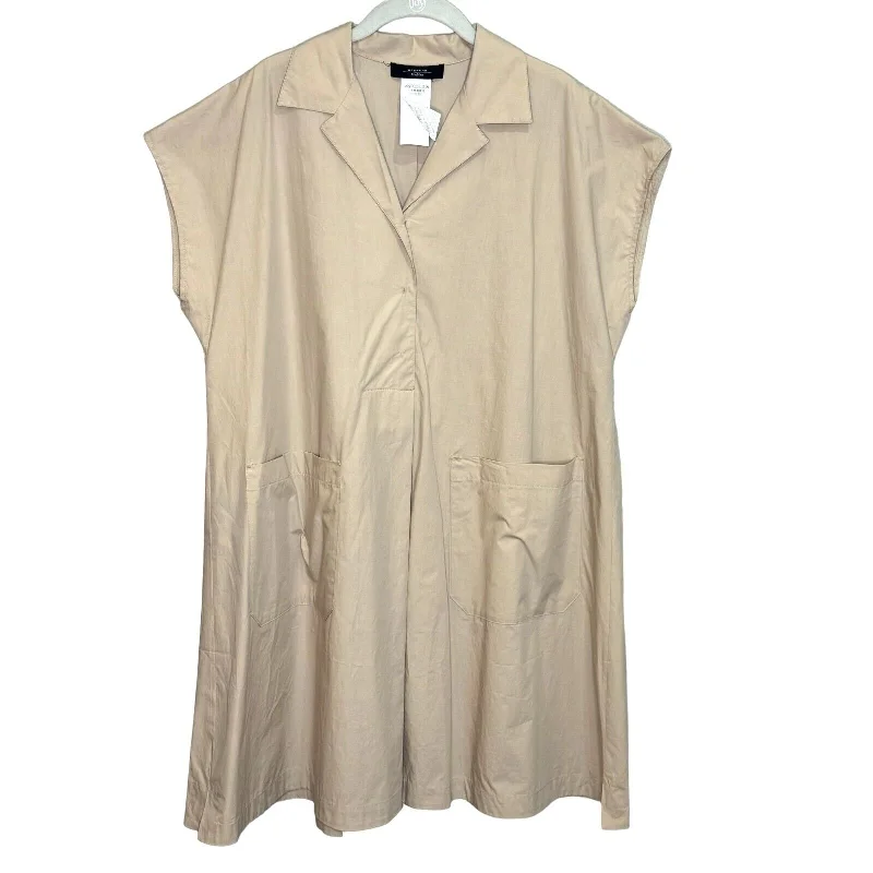 Weekend Max Mara Beige Benny Poplin Cotton Pleated Mini Dress Size 10 $197 Trendy Tulle Mini Dress