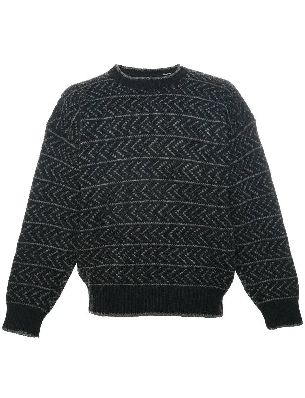 Geometric Pattern Jumper - L Casual Formal Business