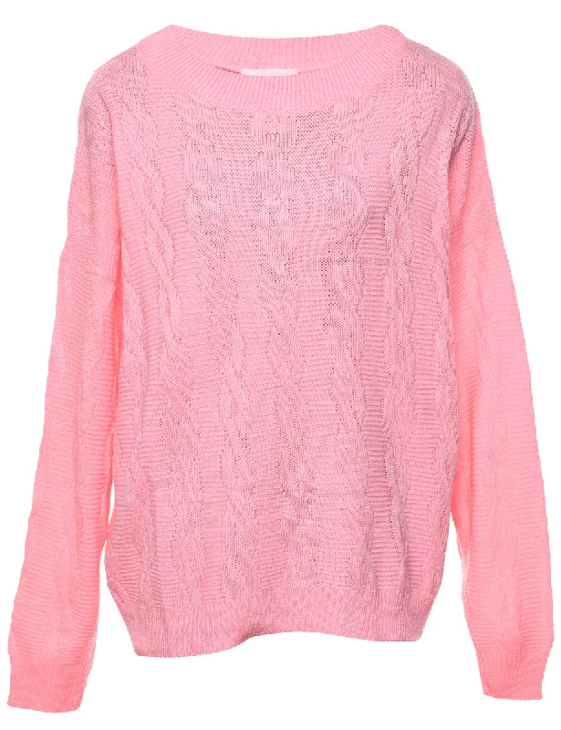 Pink Jumper - L Sequined Glittery Shiny