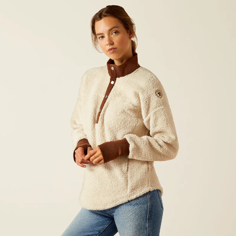 Women's Doyen Sweatshirt - Natural / Soft Silt Hoodie with Hidden Zipper Minimalist Clean Women's Doyen Sweatshirt - Natural / Soft Silt Hoodie with Hidden Zipper Minimalist Clean