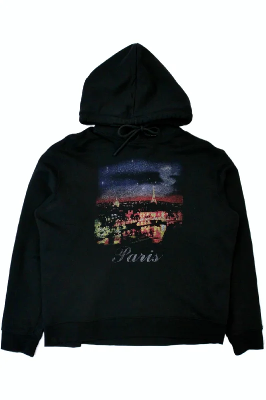 Balenciaga - Paris Hoodie Hoodie with Front Slit Layering Stylish