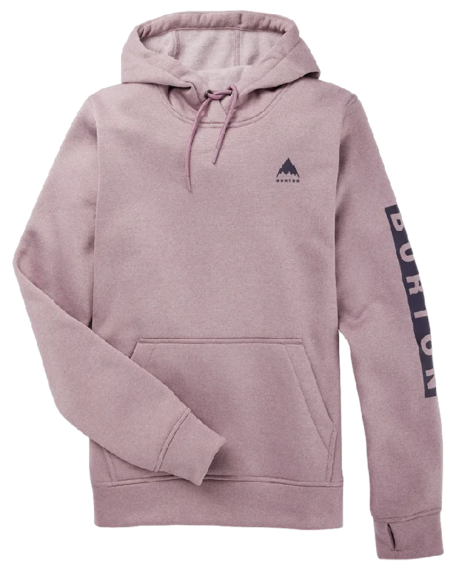 Burton Women's Oak Pullover Hoodie - Elderberry Heather Hoodie with Strings Custom Fit Adjustable