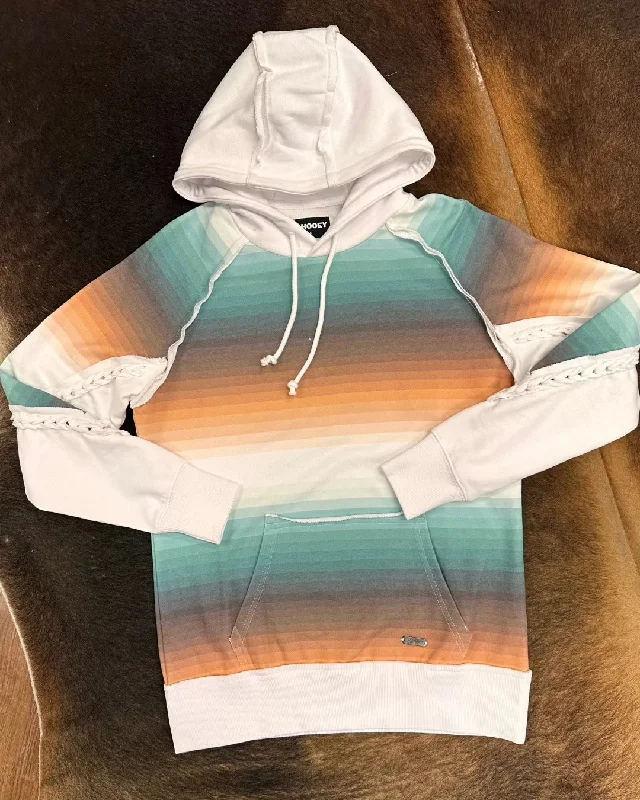 Hooey Women's Serape Pattern White Accent Hoodie HH1246SPWH Hoodie with Puffed Sleeves Voluminous Trendy Hooey Women's Serape Pattern White Accent Hoodie HH1246SPWH Hoodie with Puffed Sleeves Voluminous Trendy