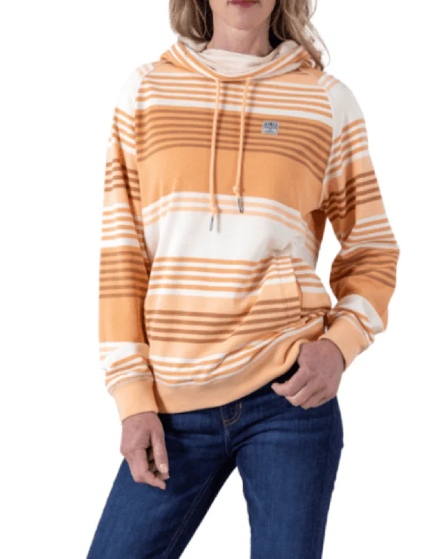 Kimes Ranch Women's Orange Golinda Striped Hoodie Hoodie with Crew Neck Simple Timeless Kimes Ranch Women's Orange Golinda Striped Hoodie Hoodie with Crew Neck Simple Timeless