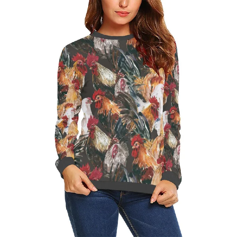 Farm Chicken Hen Pattern Print Women's Sweatshirt Hoodie with Zipper Versatile Modern Farm Chicken Hen Pattern Print Women's Sweatshirt Hoodie with Zipper Versatile Modern