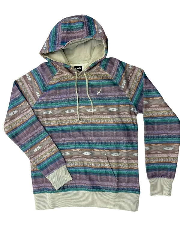 Hooey Women's Mesa Purple & Blue Serape Hoodie HH1260PLSP Hoodie with Button Placket Classic Preppy