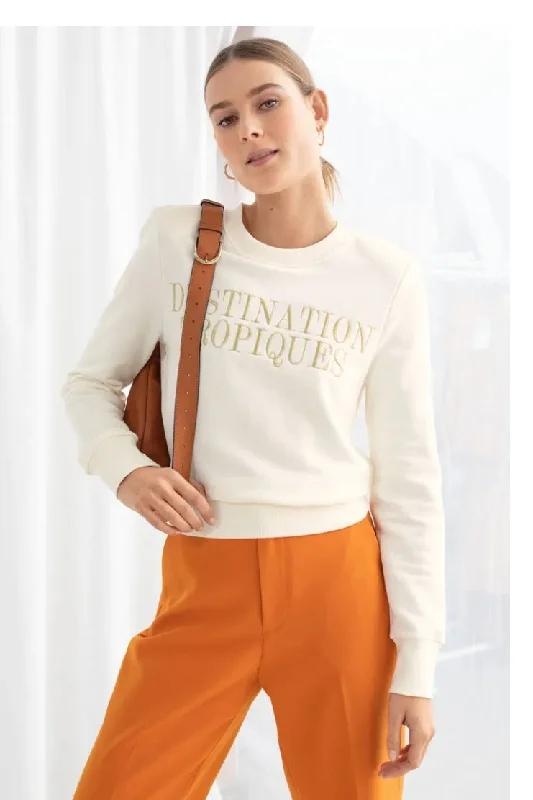 & Other Stories Destination Tropics sweatshirt - size 10 Hoodie with Double Zipper Versatile Adjustable
