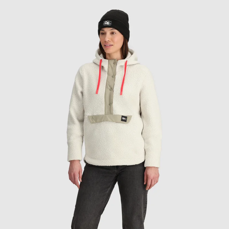 Women's Grayland Fleece Pullover Hoodie - Oyster Hoodie with Hem Elastic Stretchable Comfortable Women's Grayland Fleece Pullover Hoodie - Oyster Hoodie with Hem Elastic Stretchable Comfortable