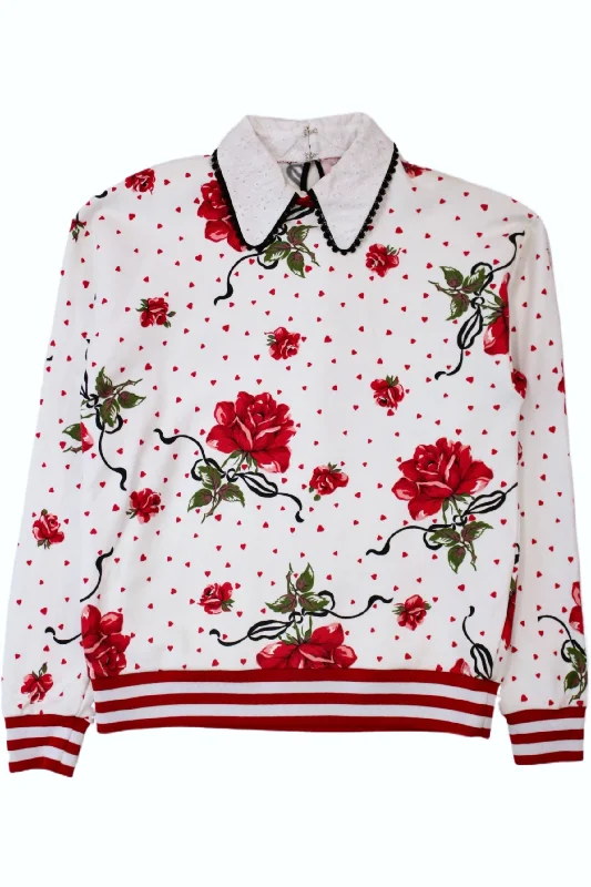 Rodarte - Rose Sweatshirt Hoodie with Full-Zip Functional Layering