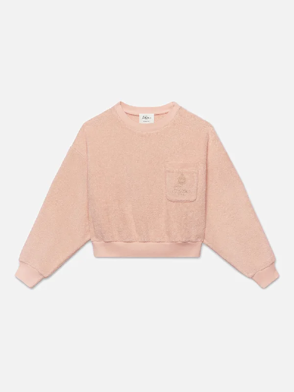 Ritz Women's Terry Cropped Sweatshirt -- Ritz Pink Hoodie with Hem Contrast Bold Stylish Ritz Women's Terry Cropped Sweatshirt -- Ritz Pink Hoodie with Hem Contrast Bold Stylish