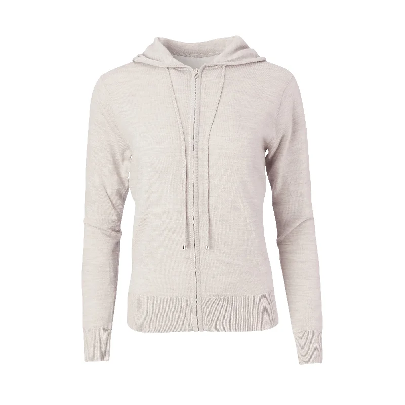 THE WOMEN'S CHITOWN MERINO FULL ZIP HOODIE - IS75708FZW Hoodie with Drop Shoulder Relaxed Streetwear