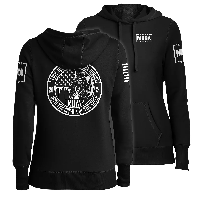 Trump 24 A Lion Does Not Concern Himself Ladies Hoodie Hoodie Sweatshirt Pullover
