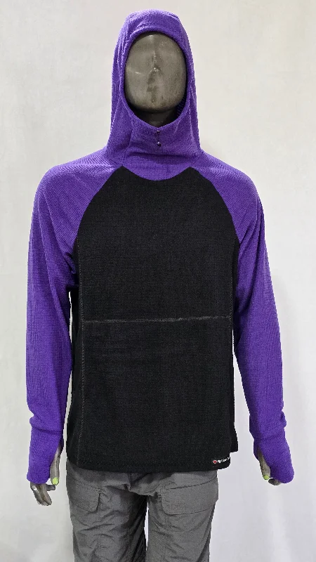 Women's Fleece Hoodie - Black w/ Dark Purple sleeves & hood Hoodie with Lining Warm Insulated Women's Fleece Hoodie - Black w/ Dark Purple sleeves & hood Hoodie with Lining Warm Insulated