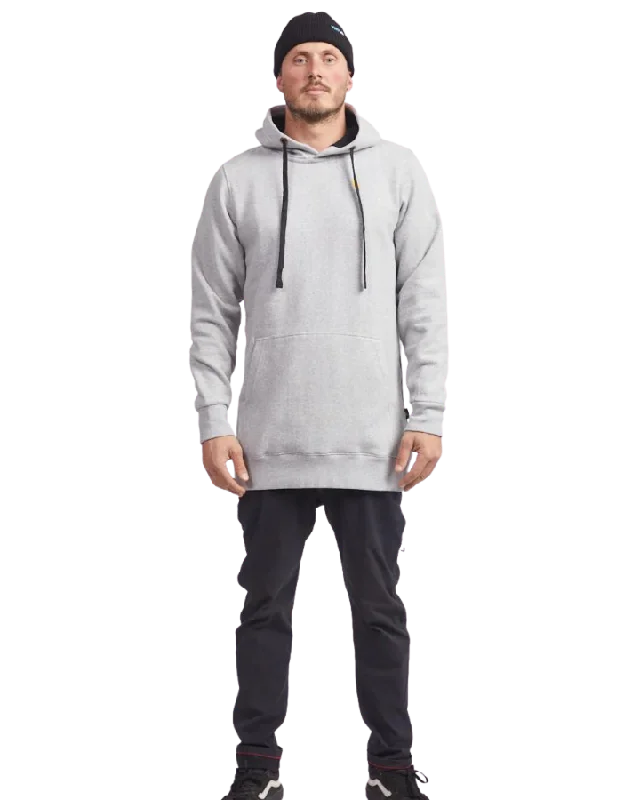 Yuki Threads Slim Old Mate Hoodie - Heather Grey Hoodie with Distressed Vintage Worn Yuki Threads Slim Old Mate Hoodie - Heather Grey Hoodie with Distressed Vintage Worn