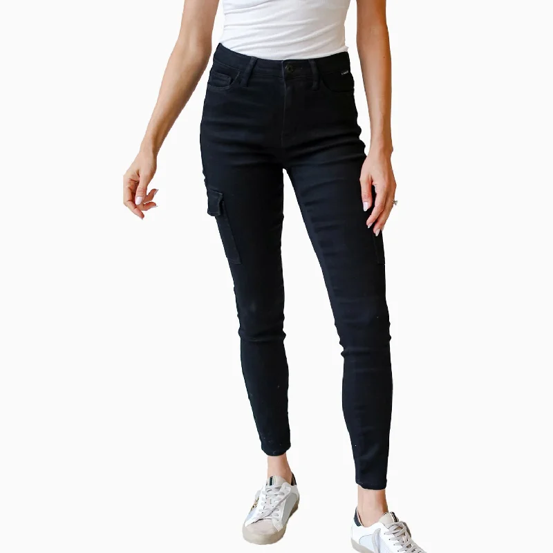 Women's High Rise Cargo Jeggings Denim Pant Comfortable Denim Trousers
