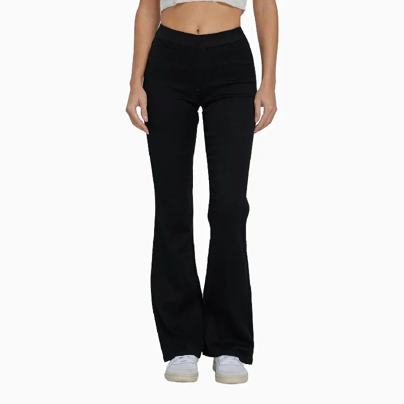 Women's Mid Rise Flare Denim Pant Fashionable Tapered Leg Pants