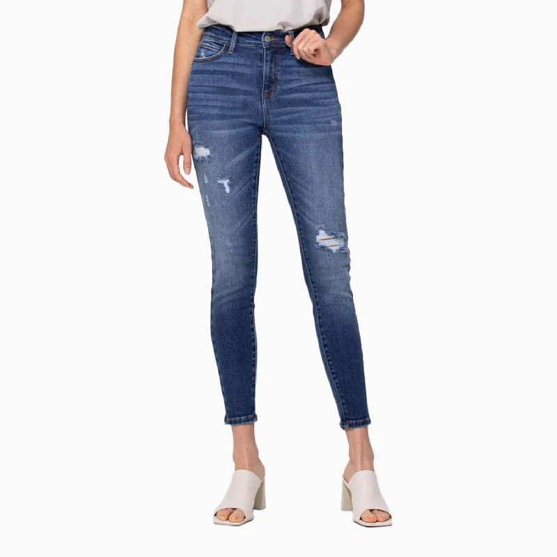 Women's Stockton High Rise Dark Blue Ankle Skinny Pant Cozy Knit Pants