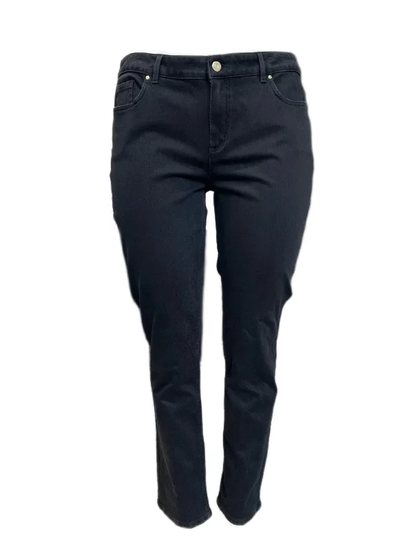 Marina Rinaldi Women's Black Incontro Mid Rise Denim Pants NWT Classic Chino Pants