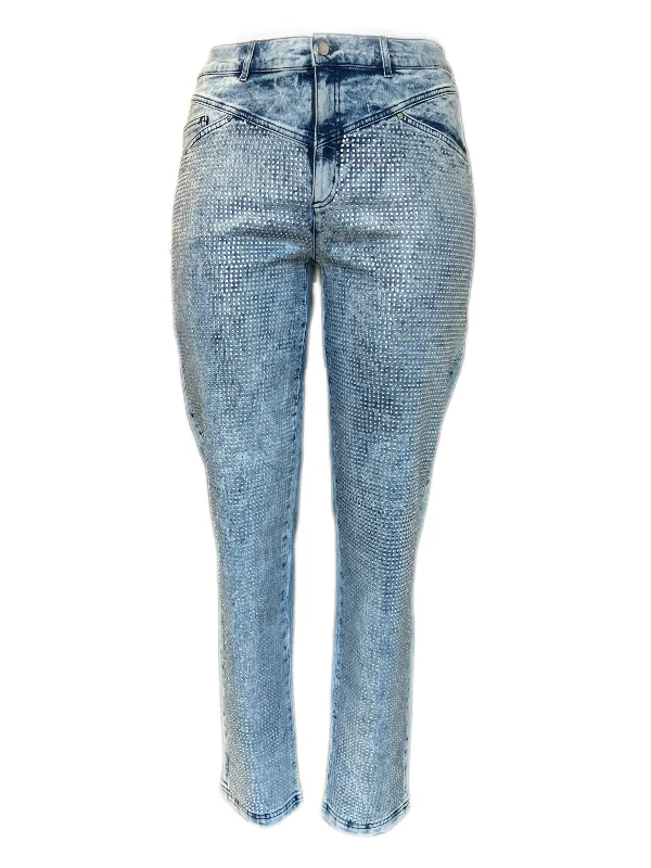 Marina Rinaldi Women's Blue Idraste Slimm Pants NWT Fashionable Jogger Pants