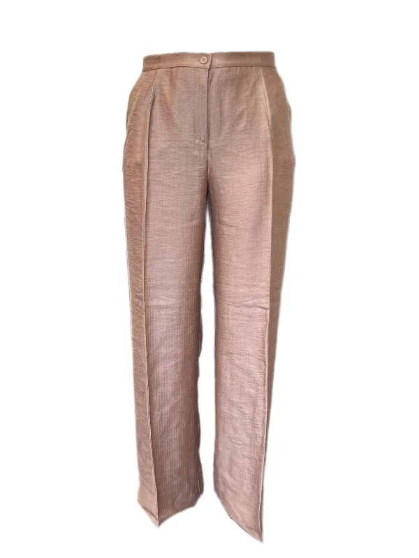 Marina Rinaldi Women's Brown Rapallo Mid Rise Straight Pants NWT Trendy High-Waist Trousers