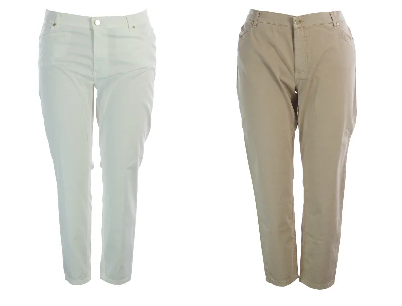 MARINA RINALDI Women's Rosa Straight Leg Pants $320 NWT Chic Slim Fit Pants