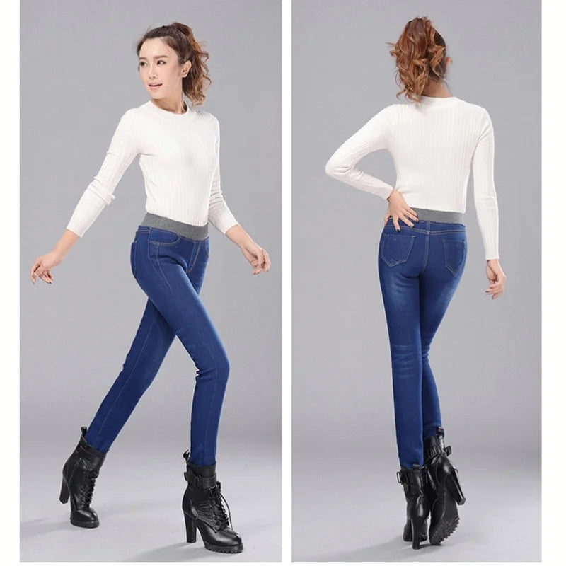 Women's Winter Warm Elastic High Waist Skinny Stretch Denim Pants Modern Skinny Pants Women's Winter Warm Elastic High Waist Skinny Stretch Denim Pants Modern Skinny Pants