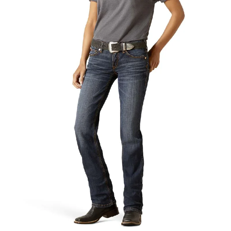 Ariat Ladies Charly Florida Regular Low Rise Straight Jeans Stylish Stone-Wash Denim Jeans