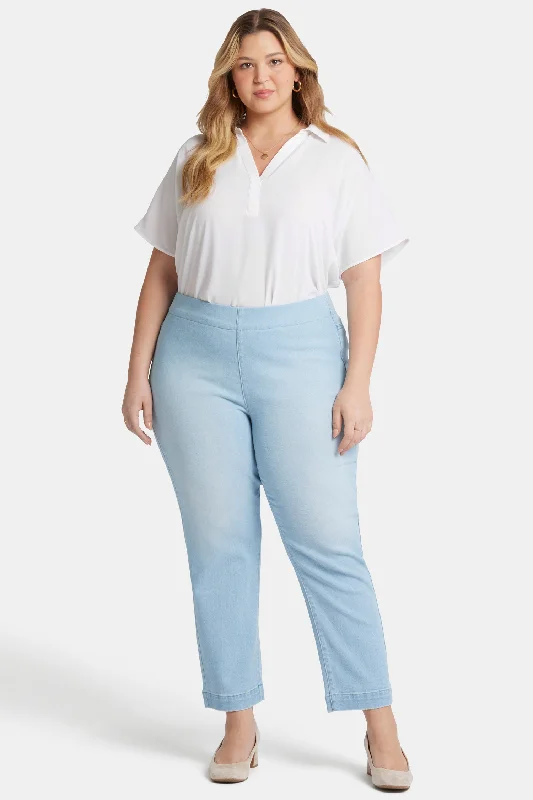 Bailey Relaxed Straight Ankle Pull-On Jeans In Plus Size - Santorini Trendy Layered Pocket Jeans Bailey Relaxed Straight Ankle Pull-On Jeans In Plus Size - Santorini Trendy Layered Pocket Jeans