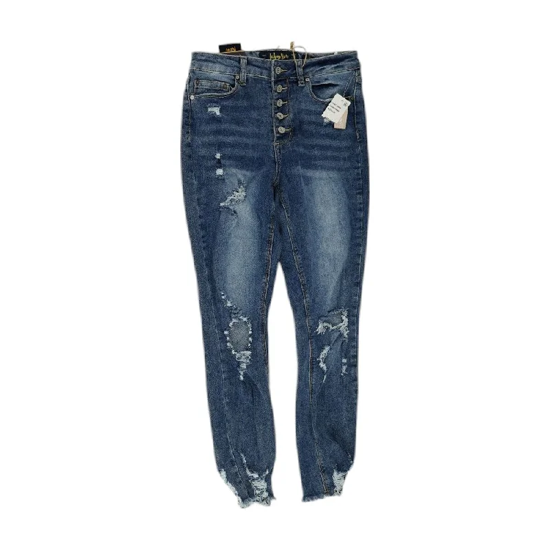 Blue Solid High Rise Jeans Comfortable Dark Wash Jeans