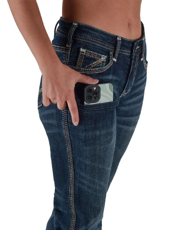 Cowgirl Tuff Rusty Barbed Wire Natural Waist Jean - Rusty Barbed Wire Stylish Paperbag Waist Denim