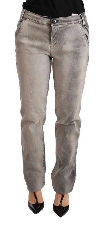 Ermanno Scervino  Washed Low Waist Skinny Trouser Cotton Women's Jeans Cozy Relaxed Fit Jeans
