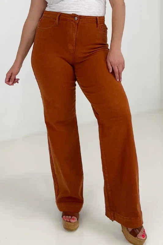 Judy Blue High Waist Garment Dyed Wide Leg Jeans - Ships from The US Casual Distressed Denim Jeans Judy Blue High Waist Garment Dyed Wide Leg Jeans - Ships from The US Casual Distressed Denim Jeans