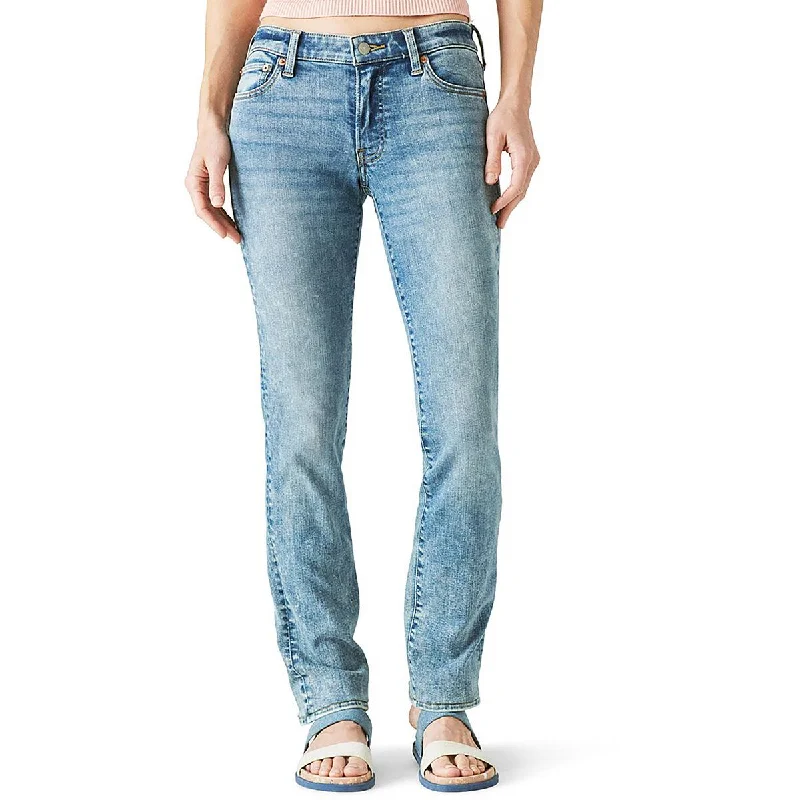 Lucky Brand Womens Sweet Mid-Rise Stretch Straight Leg Jeans Classic Slim Fit Jeans