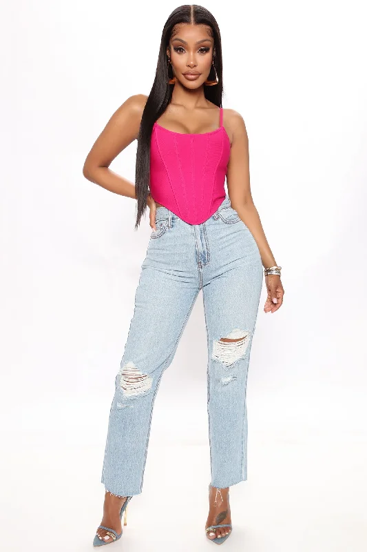 Made It Rain High Rise Destroy Mom Jeans - Light Blue Wash Classic Black Denim Jeans