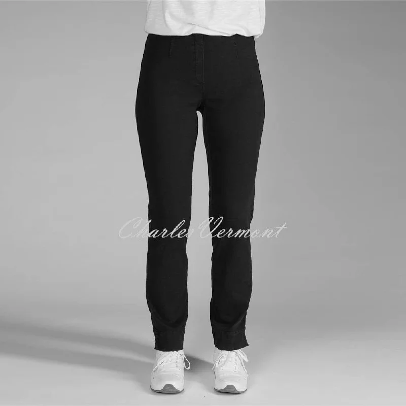 Robell Marie Jean 51639-5448-90 (Black Denim) - SHORTER LENGTH 29" Comfortable Distressed Straight-Leg Jeans