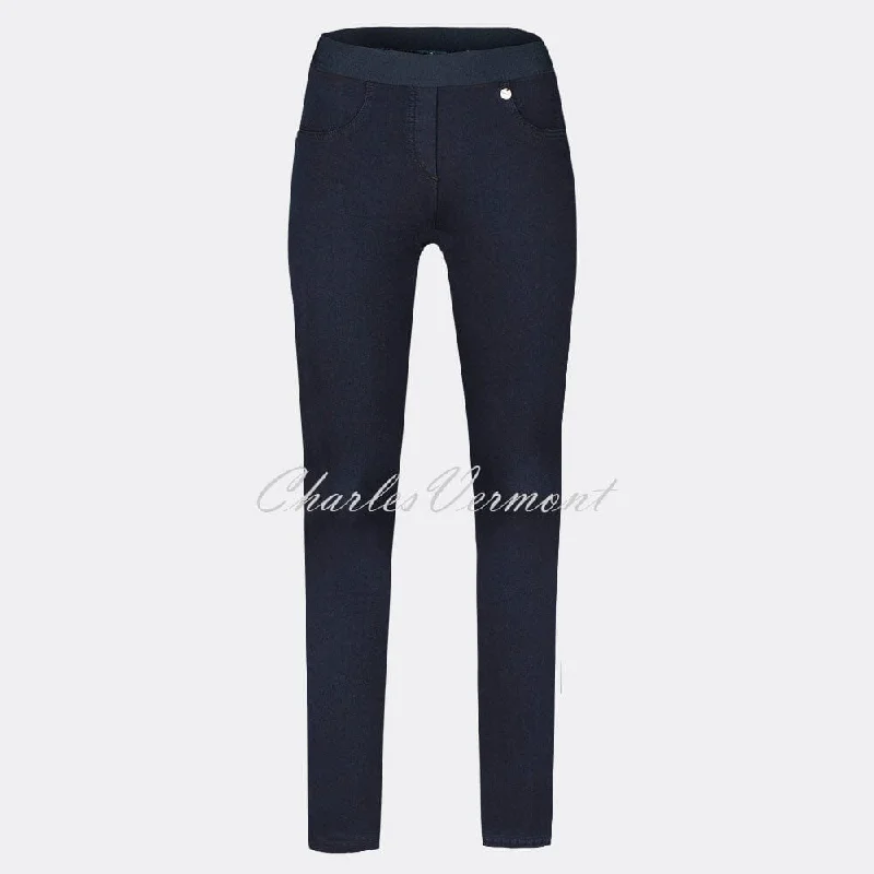Robell Rose - Full Length Jean 52433-5448-69 (Dark Blue) Stylish High-Waist Skinny Denim