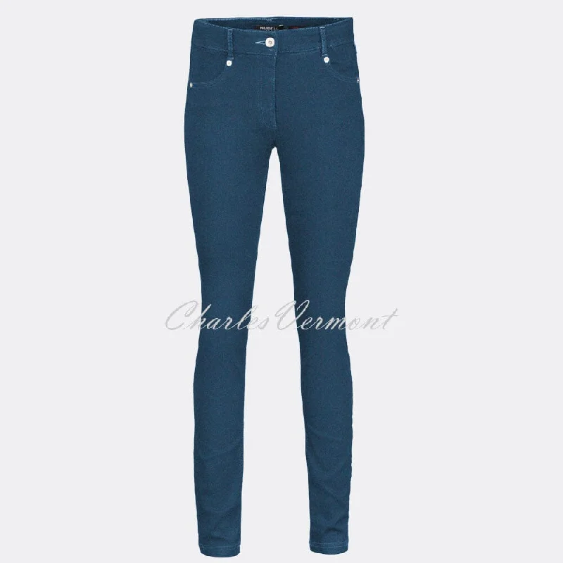Robell Star Full Length Jean 51601-5448-64 (Denim Blue) Trendy Pleated Waist Jeans
