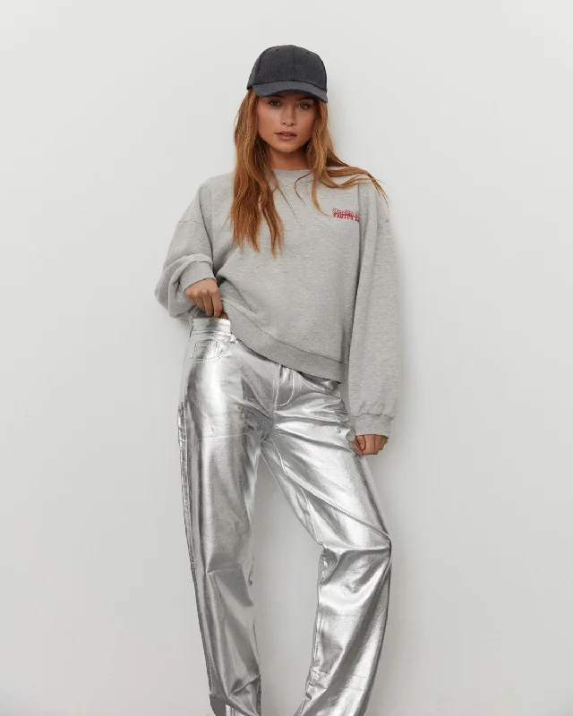 MELIKASW JEANS - Silver Casual Distressed Skinny Jeans
