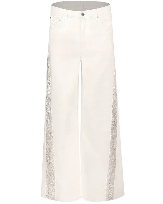 Almost Famous Jean in White Elegant Raw Hem Jeans