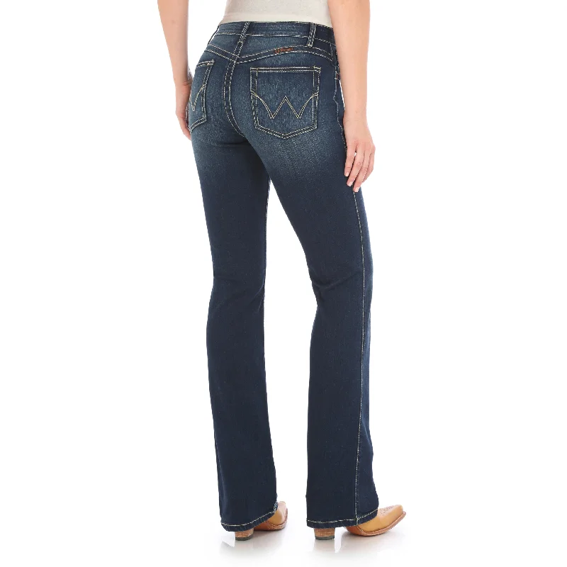 Women's Wrangler Q-Baby Ultimate Riding Jean #WRQ20NR Elegant Dark-Wash Bootcut Jeans Women's Wrangler Q-Baby Ultimate Riding Jean #WRQ20NR Elegant Dark-Wash Bootcut Jeans